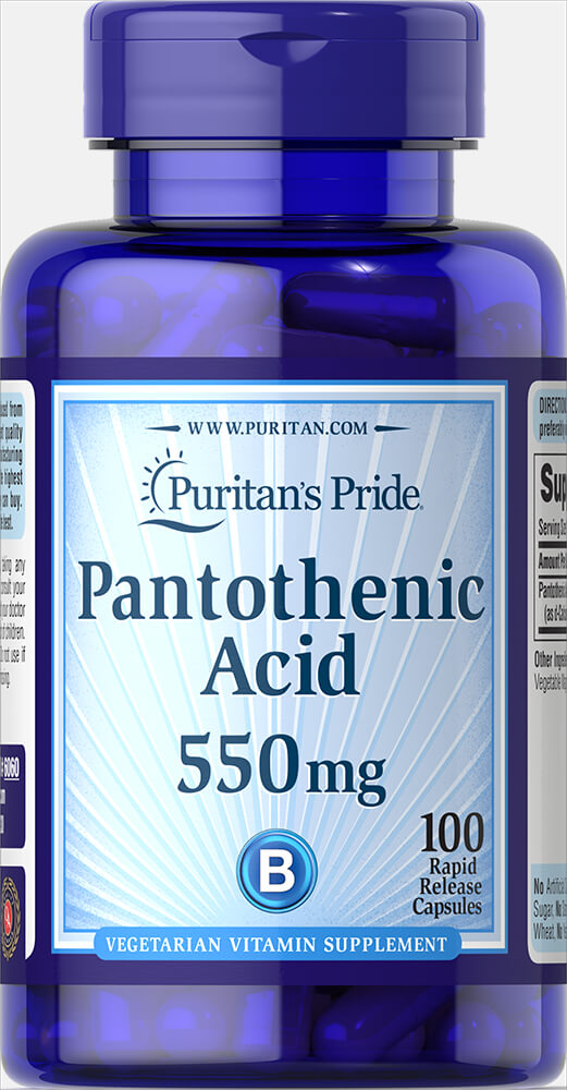 Пантотеновая кислота Puritans Pride 550 мг 100 капсул (32047)