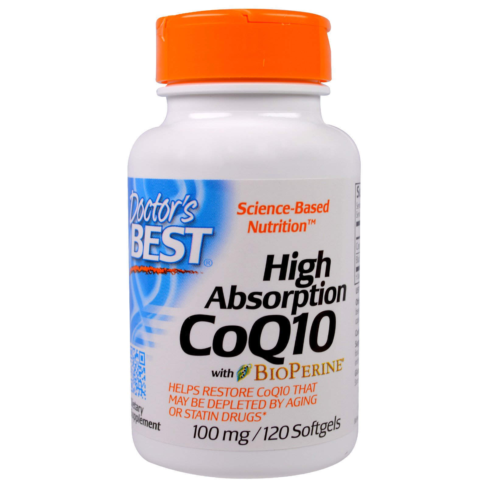 Коензим Doctor's Best, Q10 з біоперином, CoQ10, 100 мг, 120 рідких капсул (483)