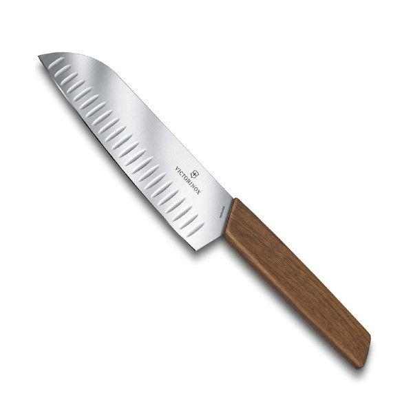 Кухонный нож Victorinox Swiss Modern Santoku 17 см Орех (6.9050.17KG)