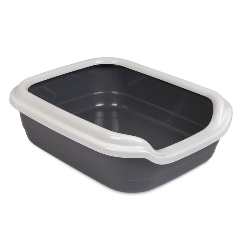 Туалет для кошек с бортиком Природа Comfort L 39x49x15 см Серо-белый (PR241698)