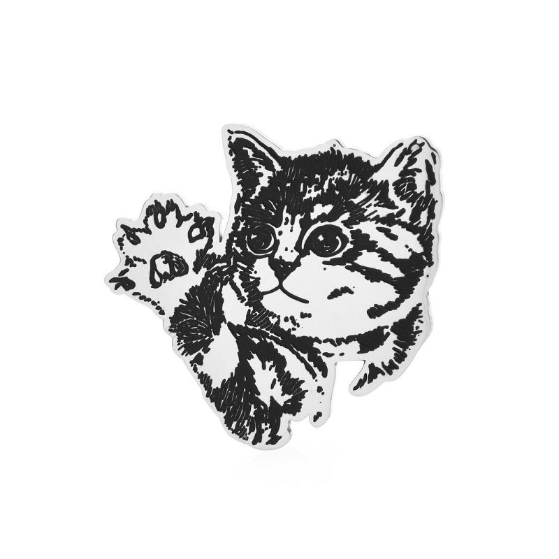 Брошь BROCHE Котик Бальтазар серебристая BRBF112687
