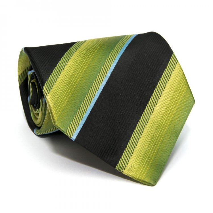Краватка ZAGI Зелена В Чорну Смужку ZN-1820