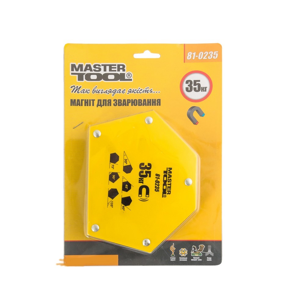Магнит для сварки MASTERTOOL GM 35 кг 30/45/60/75/90/135° 145х110 мм (81-0235)