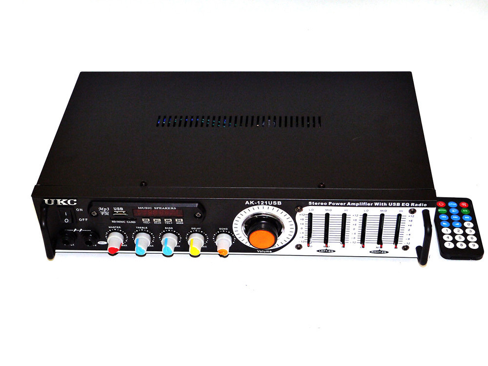 Підсилювач UKC AK-121USB + караоке NEW Black (005019)
