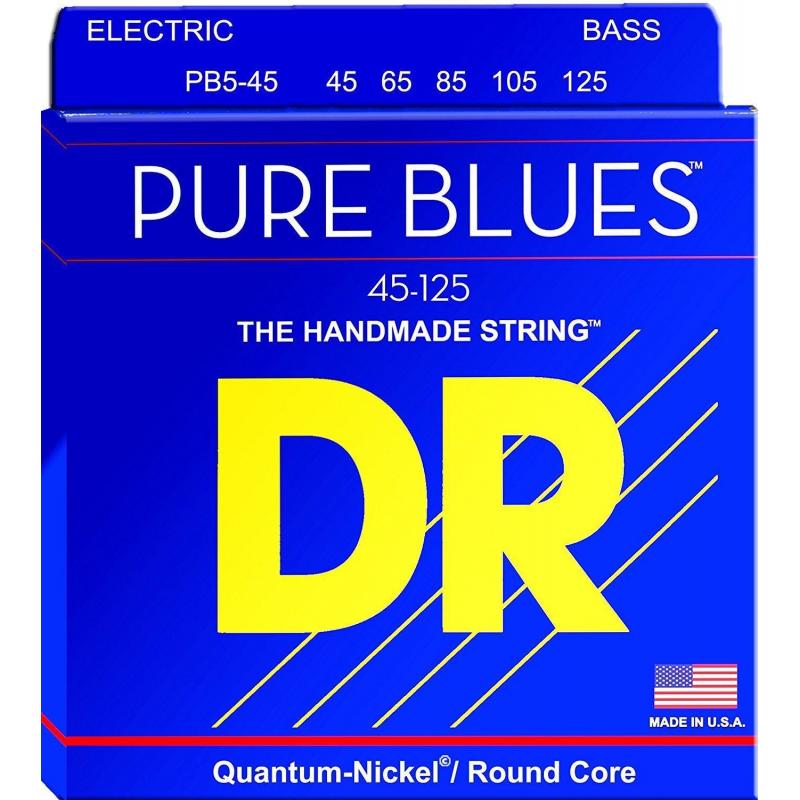 Струны для бас-гитары DR PB5-45 Pure Blues Quantum-Nickel Medium Bass 5-Strings 45/125