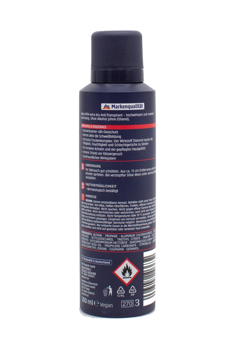 Дезодорант-антиперспирант Balea MEN Extra Dry 200 мл