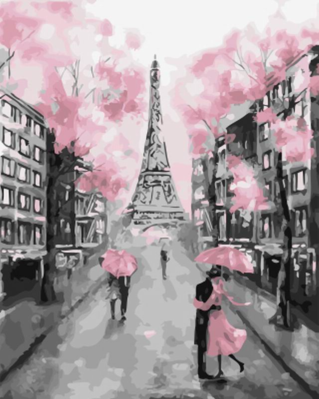 Картина по номерам BrushMe "Розовый париж" 40х50 см GX22055