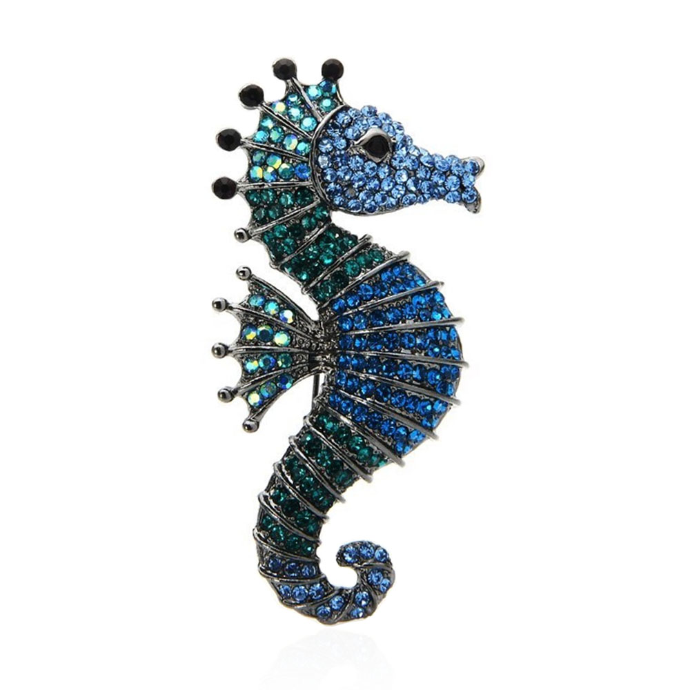 Брошь-подвеска BROCHE Морской Конёк синяя BRBF112535