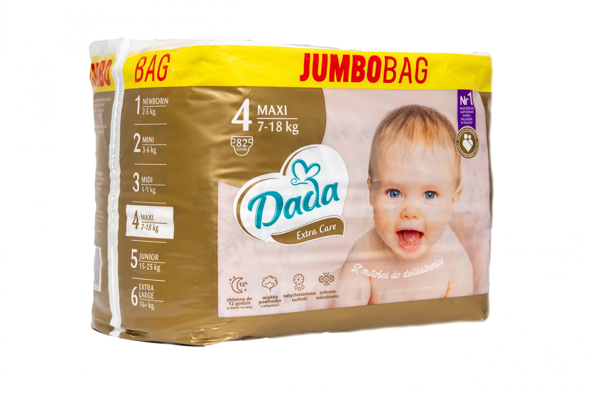 Подгузники Dada Extra Care Jumbo Bag Размер 4 Maxi 7-18 кг 82 шт