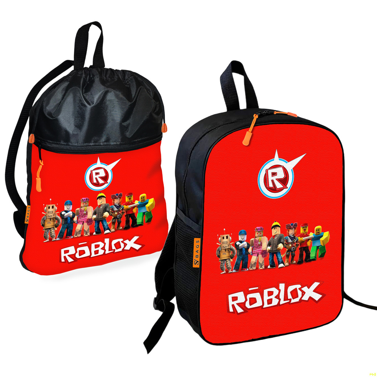 Дитячий шкільний рюкзак із сумкою для взуття Roblox, 36×27 см, 2 предмети