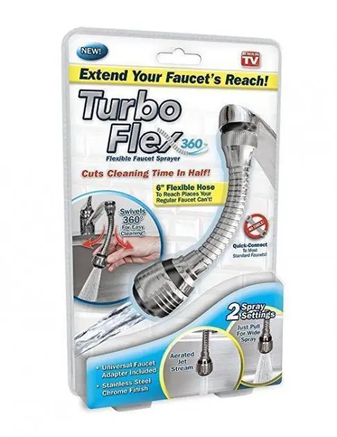 Гибкая насадка аэратор на кран для экономии воды UKC Turbo Flex 360 с гибким шлангом EL-1208 11103