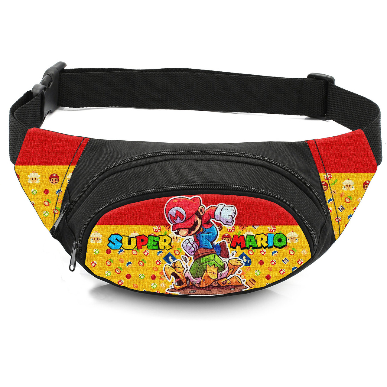 Дитяча сумка-бананка Super Mario, 32x8x13 см, чорна, поліестер Oxford