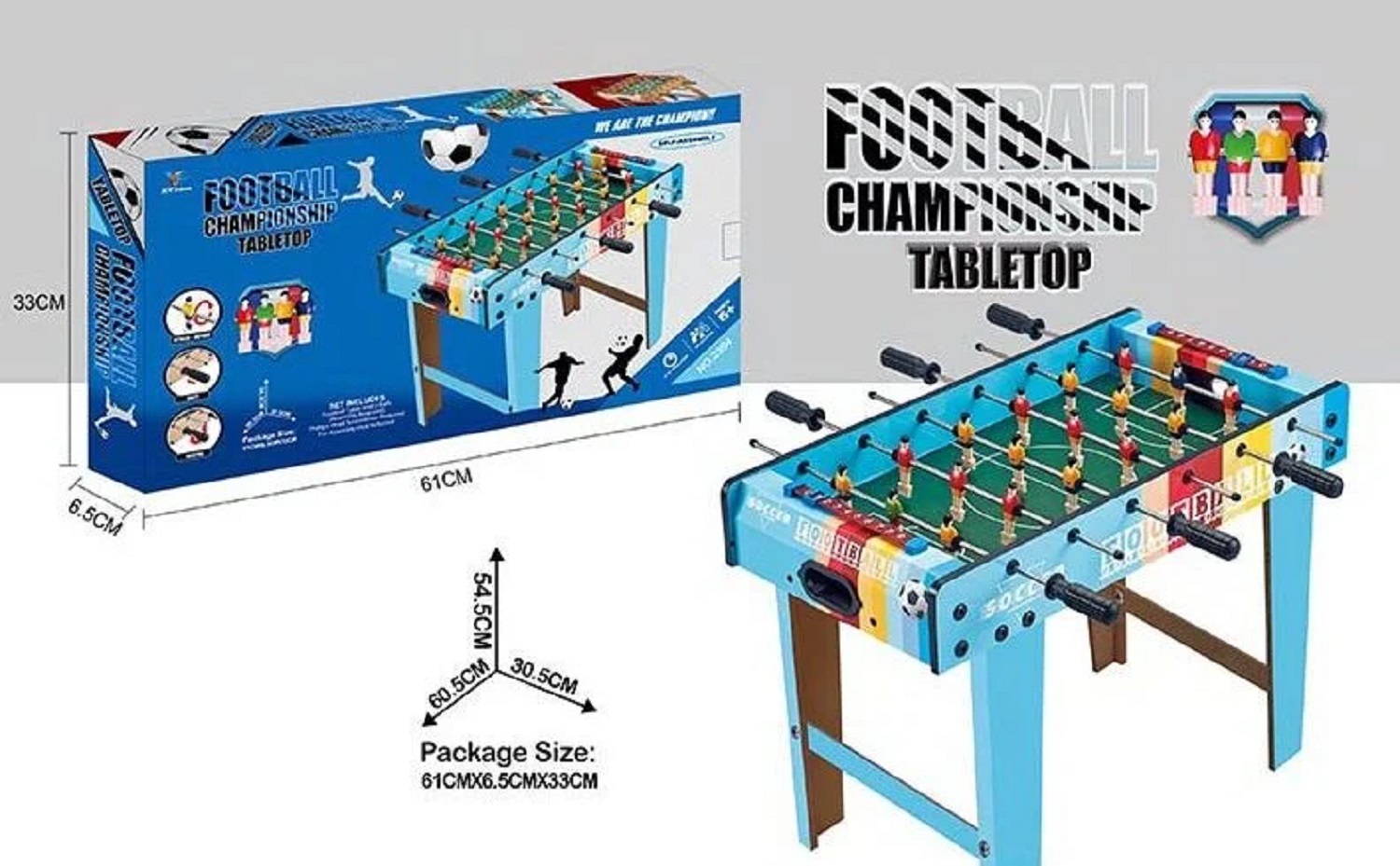 Напольная игра XCrevs Football Championship Tabletop 60,5 х 30,5 х 54,5 см Разноцветный (125430)