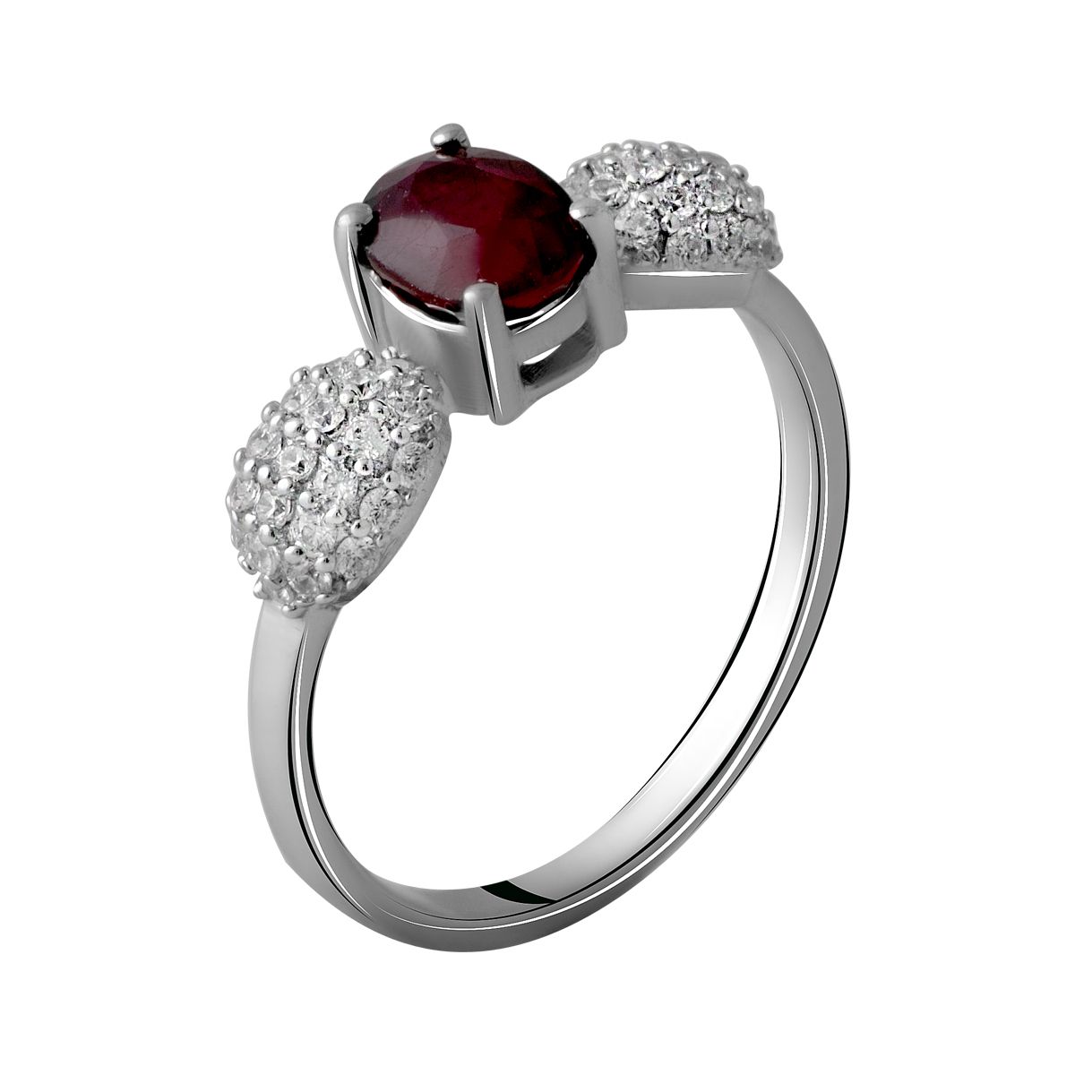 Серебряное кольцо SilverBreeze с натуральным рубином 1.865ct (2060154) 17 размер