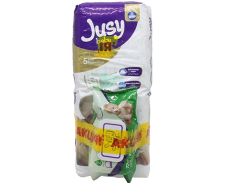 Дитячі підгузки Jusy mini 2 3-6 кг + Вологі серветки (Jmini40)
