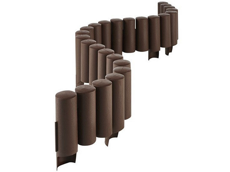 Бордюр садовый PROSPERPLAST PALISADA - коричневый 2,4 м