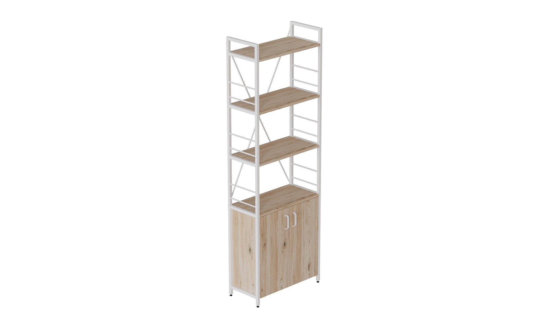 Етажерка 4/60 Ferrum-decor Серії Конект із тумбою 179x60x28 Білий ДСП Дуб Сан-Маріно (FD1071)