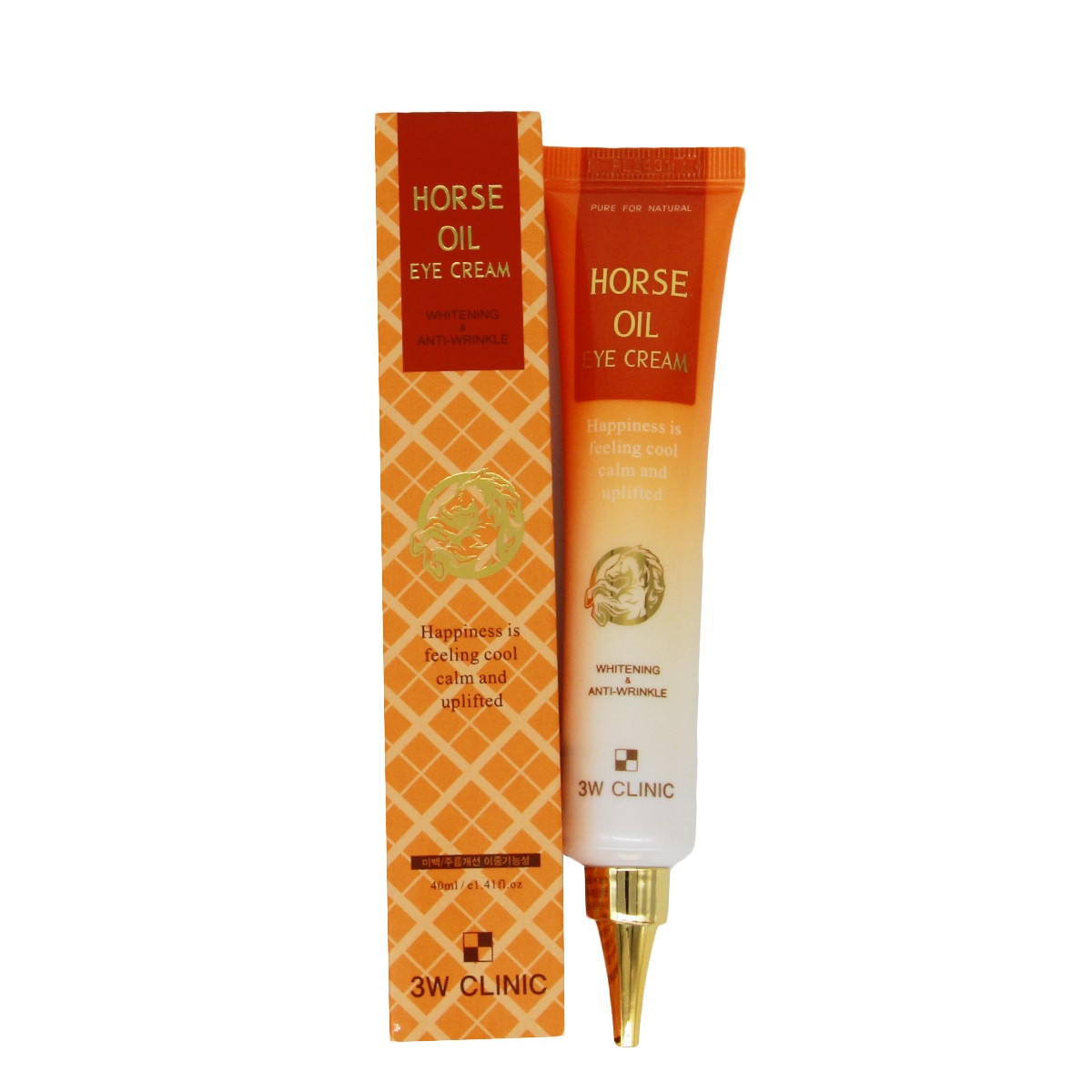 Крем для шкіри навколо очей 3W Clinic Horse Oil Eye Cream з кінським жиром 40 мл (8809469774154)