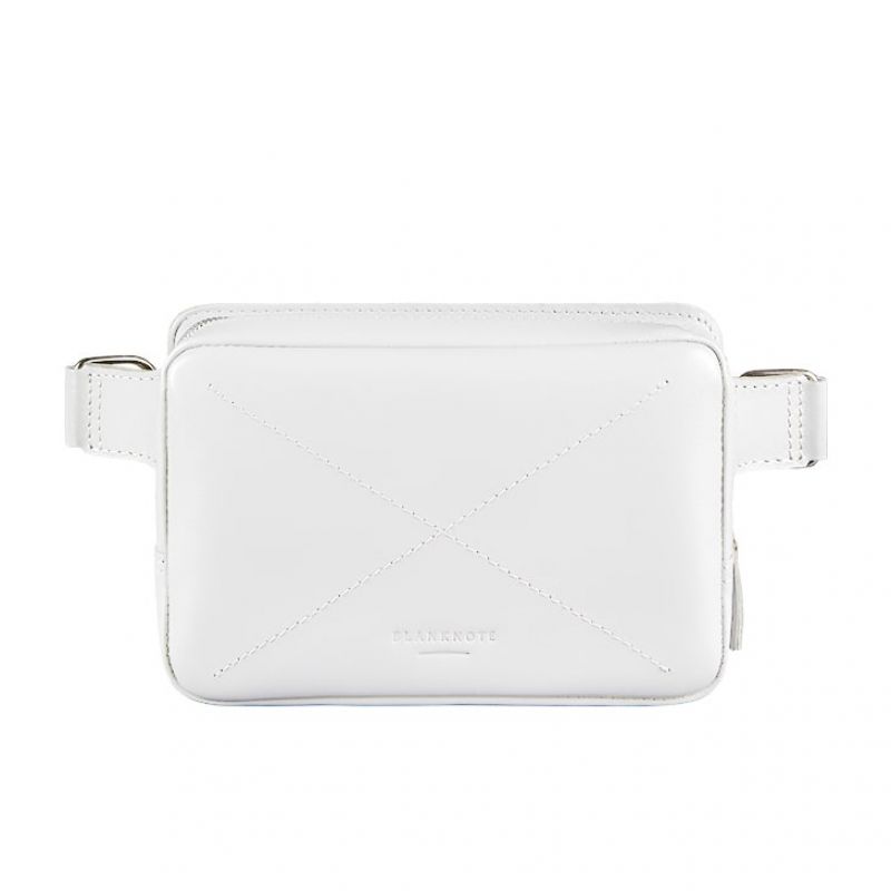 Кожаная женская поясная сумка BlankNote Dropbag Mini Белая (BN-BAG-6-light-bw)