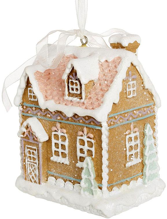 Елочные игрушки набор BonaDi Gingerbread house 8х6х10 см Разноцветный 6 шт DP232302