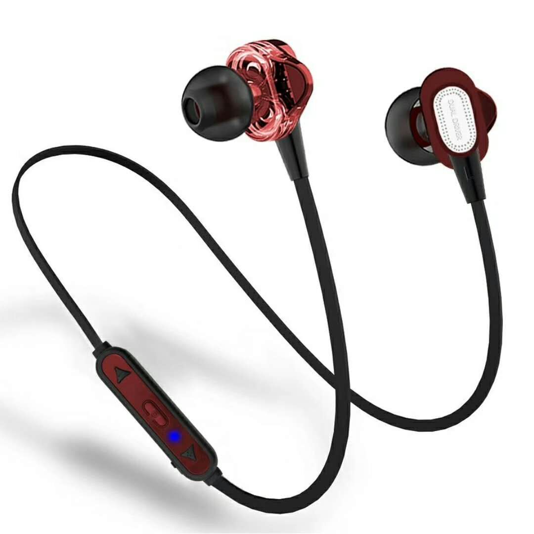 Bluetooth навушники HOOK QL Dual Driver Червоний (hub_7kk2pz_2_my)