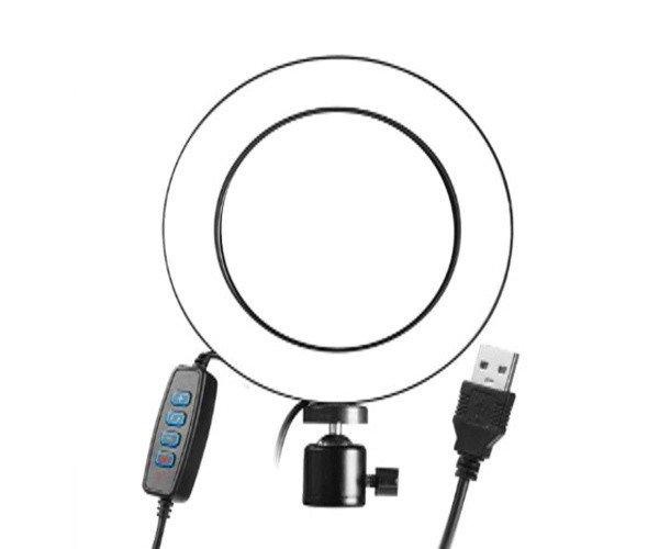 Лампа LED для селфи кольцевая MHZ 12Вт с USB 26 см (010133)