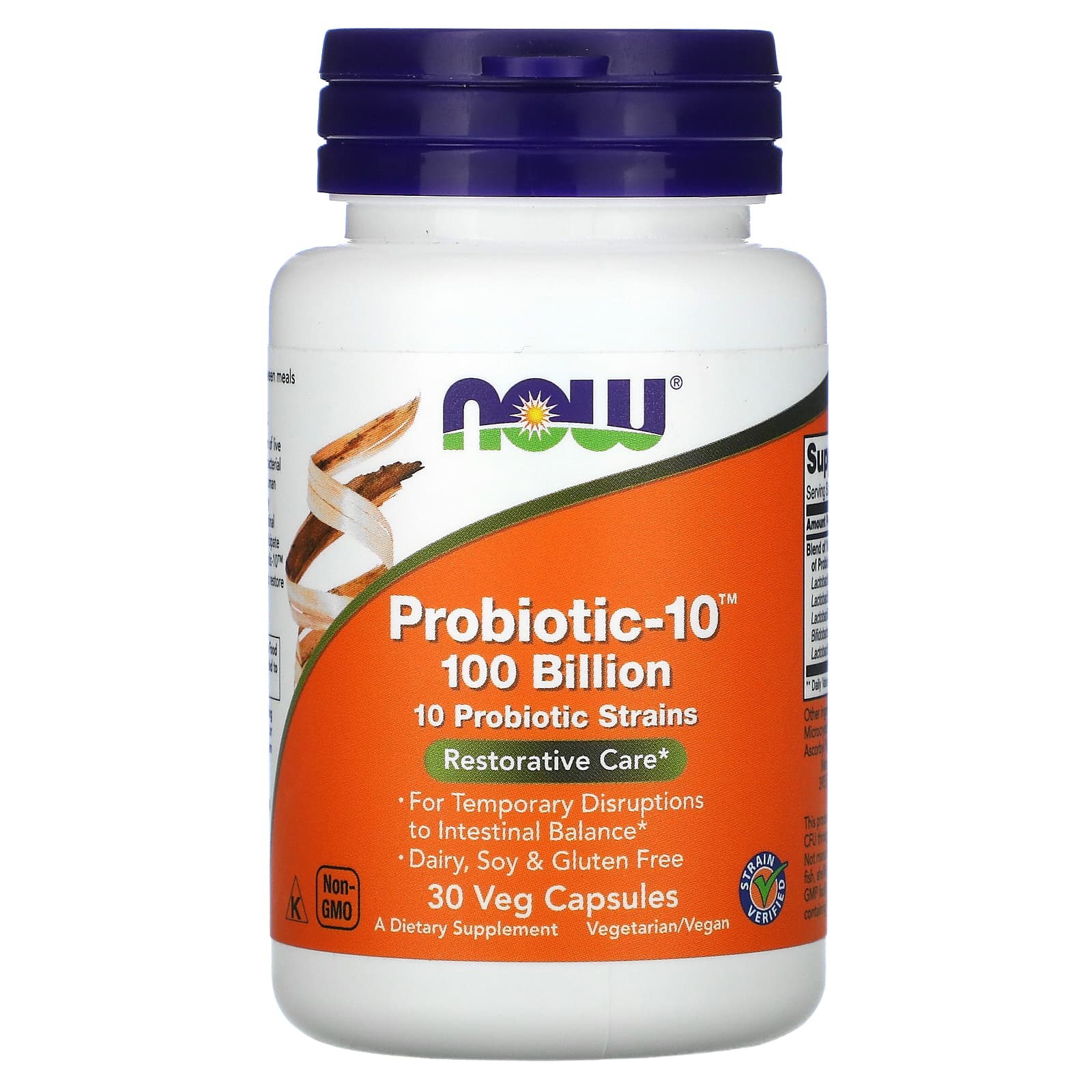 Пробиотики-10 Now Foods 100 млрд 30 растительных капсул