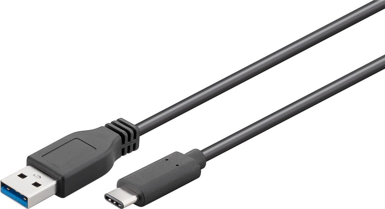 Кабель пристроїв Goobay USB Type-C-3.0A M/M  3.0m (USB3.0) 3xS AWG28 D=4.0mm Cu чорний (75.07.3141)