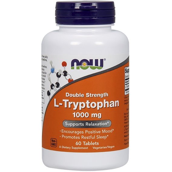 Триптофан NOW Foods L-Tryptophan 1000 mg 60 Tabs