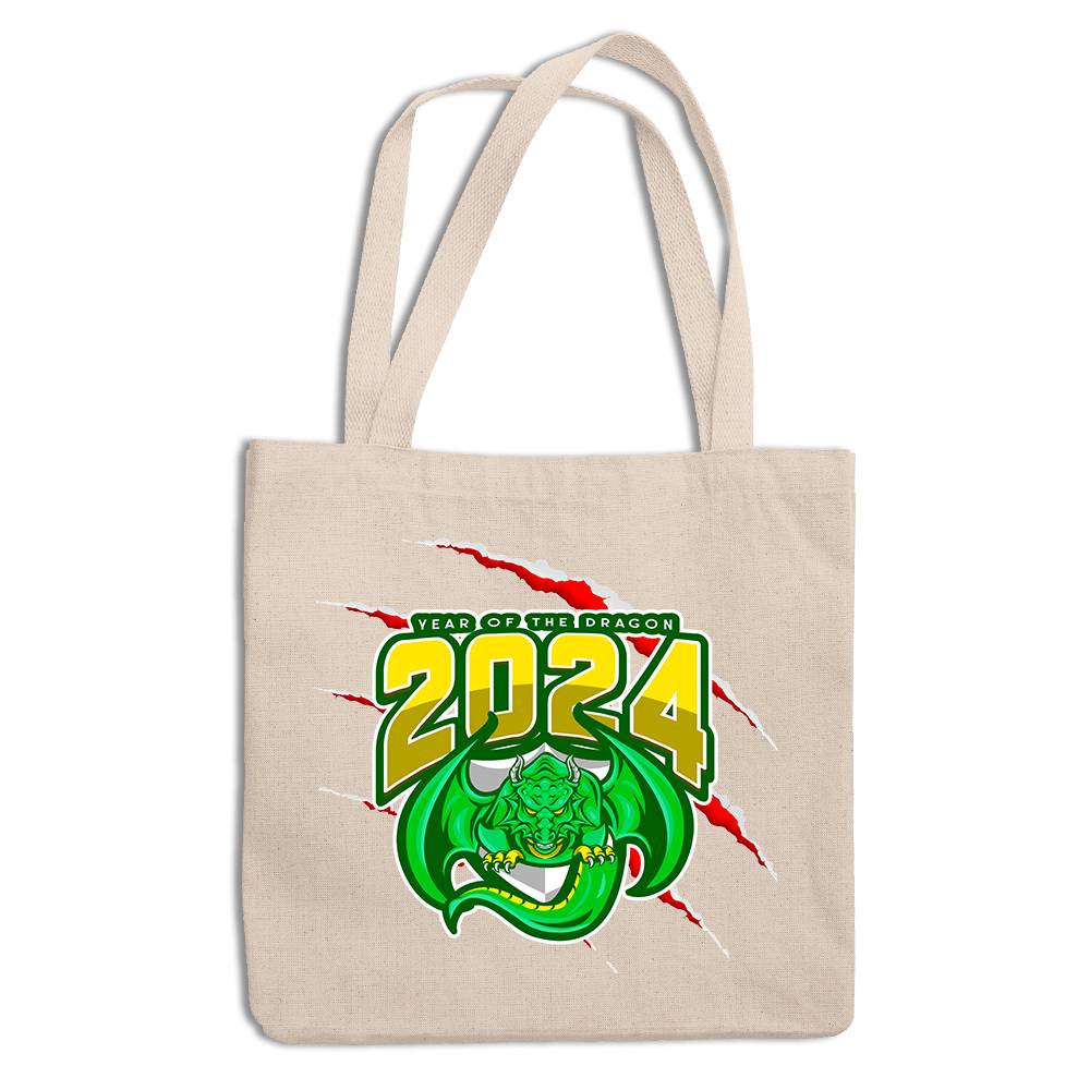 Еко-торба шоппер з новорічним принтом Year of the Dragon 2024. Дракон 2024 Кавун ЕСШ001314