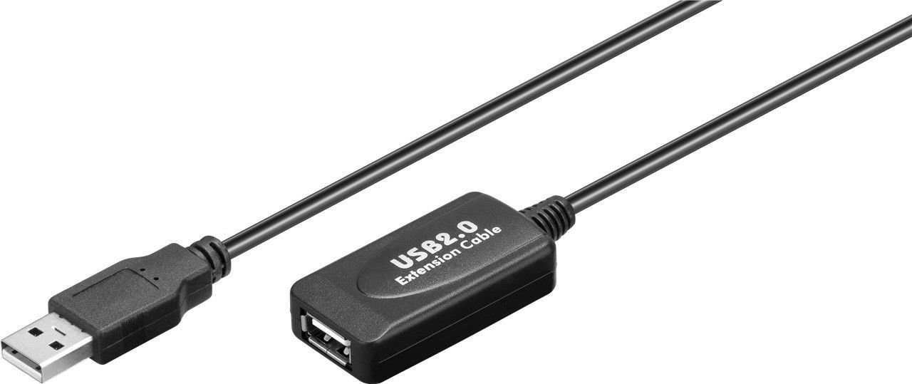 Подовжувач пристроїв активн Gutbay USB2.0 A M/F (Active) 10.0m D=5.0mm AWG24+28 Nickel Cu RoHS чорний (78.01.2825)