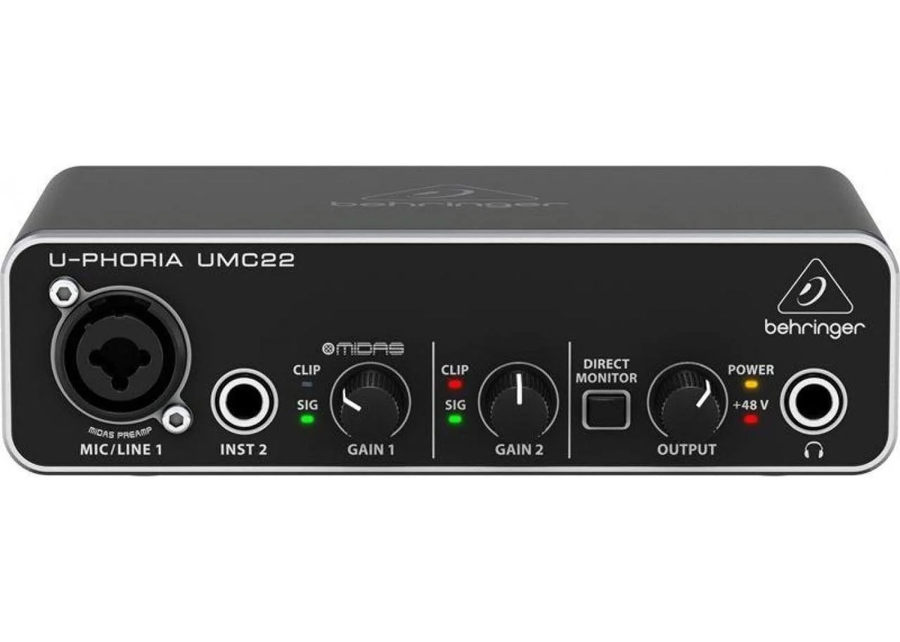 Аудіоінтерфейс Behringer UMC22 Black (PL00668)