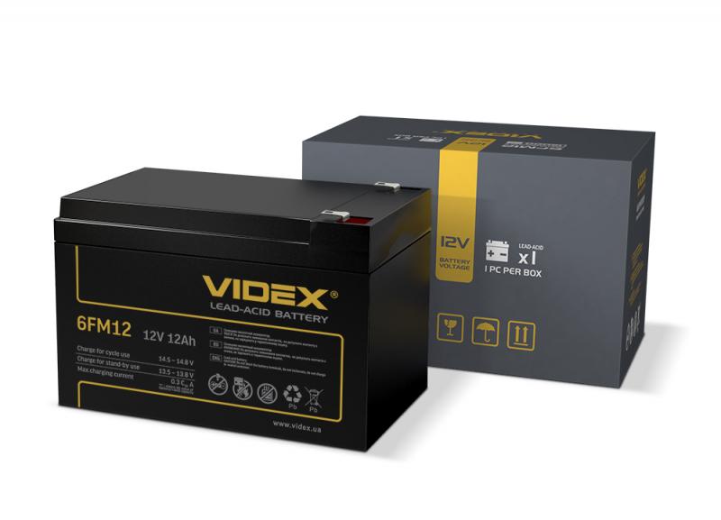 Акумулятор свинцево-кислотний Videx 6FM12 1CB 12 В 12 Ah (25078)