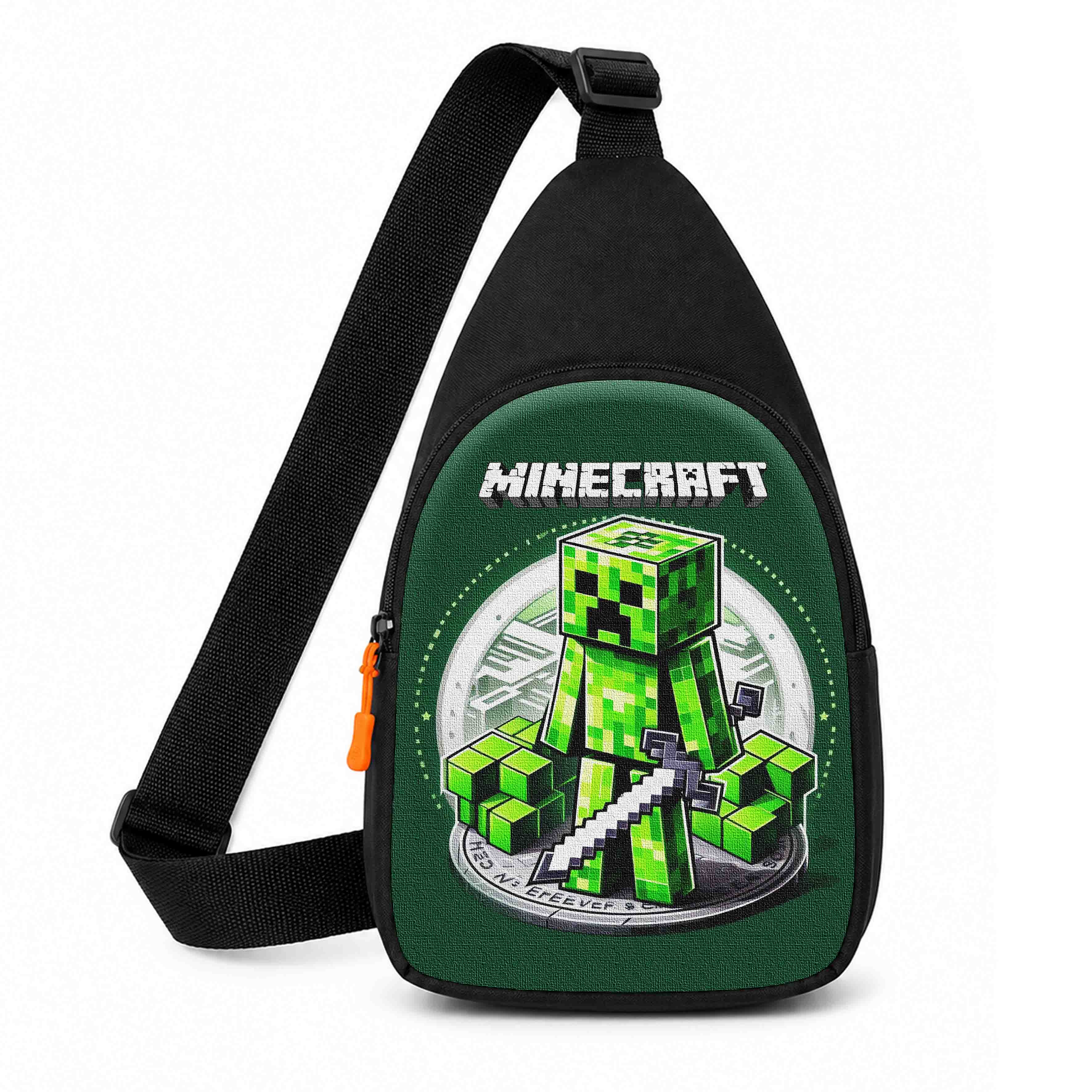 Дитяча сумка-слинг Minecraft через плече, водонепроникна, чорна, 29x17x5 см — арт. 2643077344