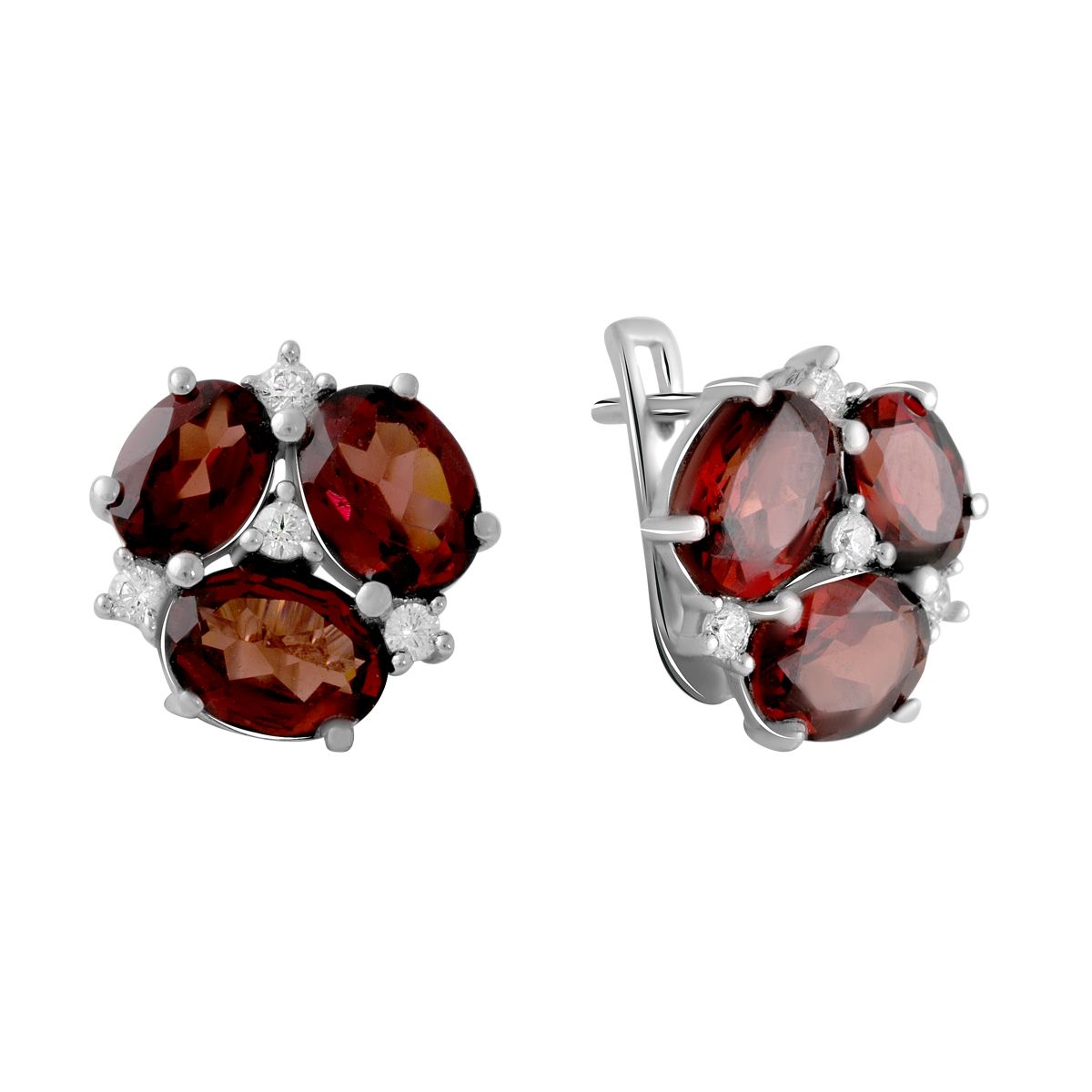 Серебряные серьги SilverBreeze с натуральным гранатом 8.055ct (2061380)