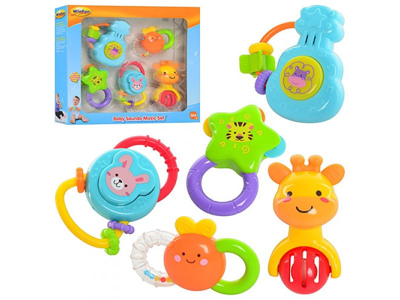 Набір брязкальця WinFun 5 шт Різнокольоровий (3087NL)