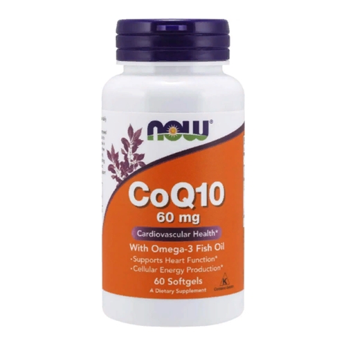 Коэнзим NOW Foods CoQ10 with Omega-3 Fish Oil 60 Softgels