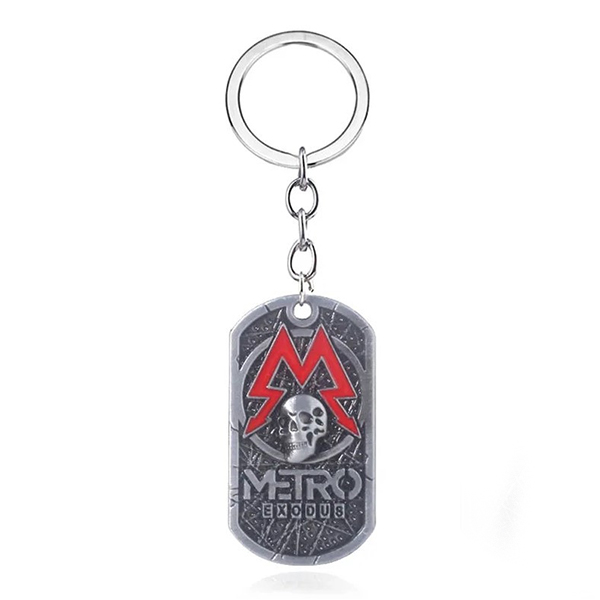 Брелок Bioworld Metro Exodus металевий, сріблястий, 4,5×2,5 см