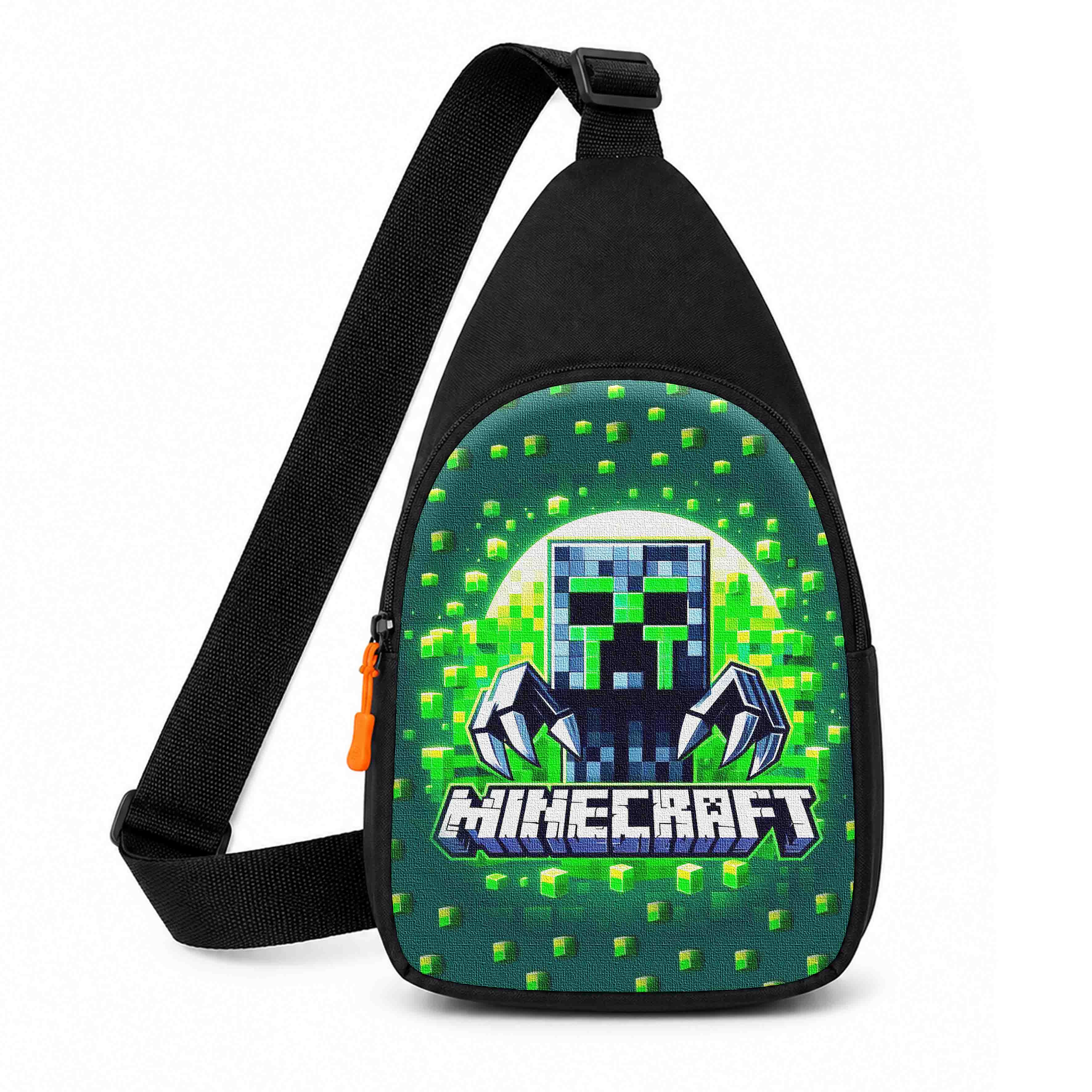 Дитяча сумка-слинг Minecraft Кріпер 29x17x5 см, чорна — арт. 2643077332
