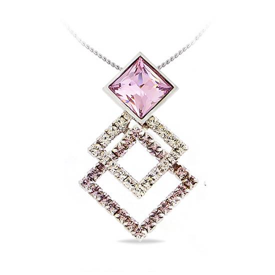 Кулон з ланцюжком KOBI Kosoctverec зі Swarovski (7430-3046-06)