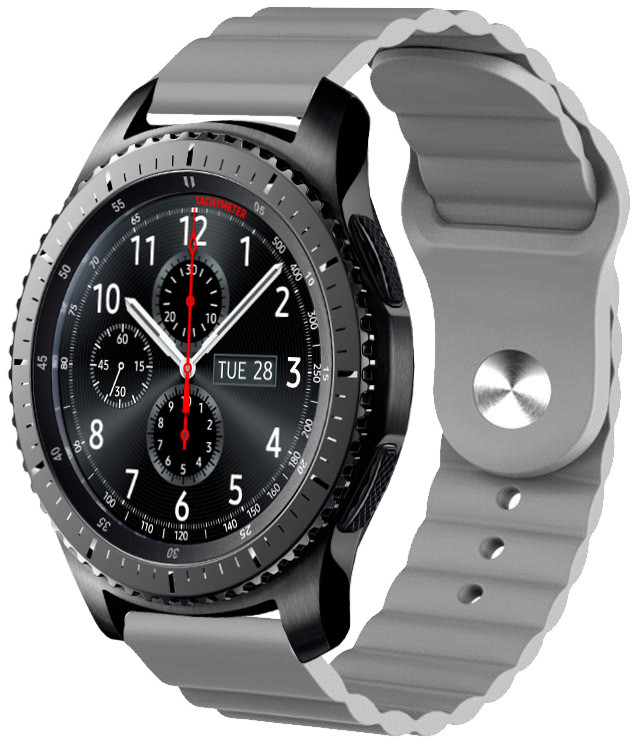 Ремінець силіконовий 22мм Samsung Gear S3 | Galaxy Watch 46 | Galaxy Watch 3 45 mm LineS BeWatch Сірий