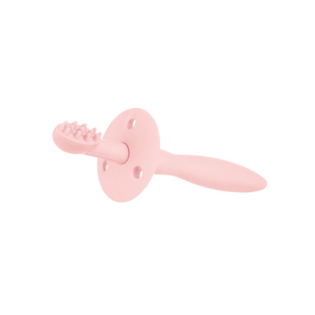 Силіконова щітка для зубів Canpol Babies з обмежувачем рожева (51/500_pin)