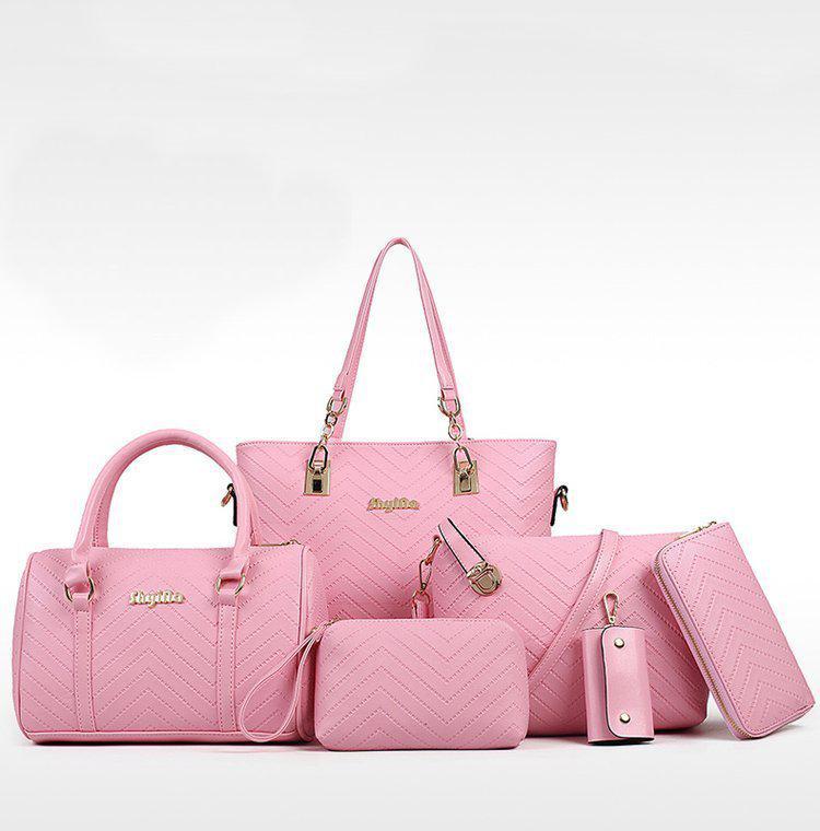 Жіночий набір сумок AL-7537-30 Рожевий 6 шт.