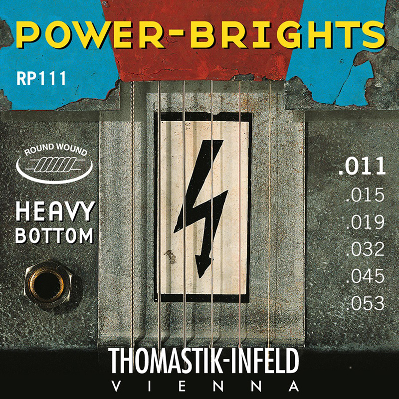 Струны для электрогитары Thomastik-Infeld RP111 Power-Brights Heavy Bottom Medium Electric Guitar Strings 11/53