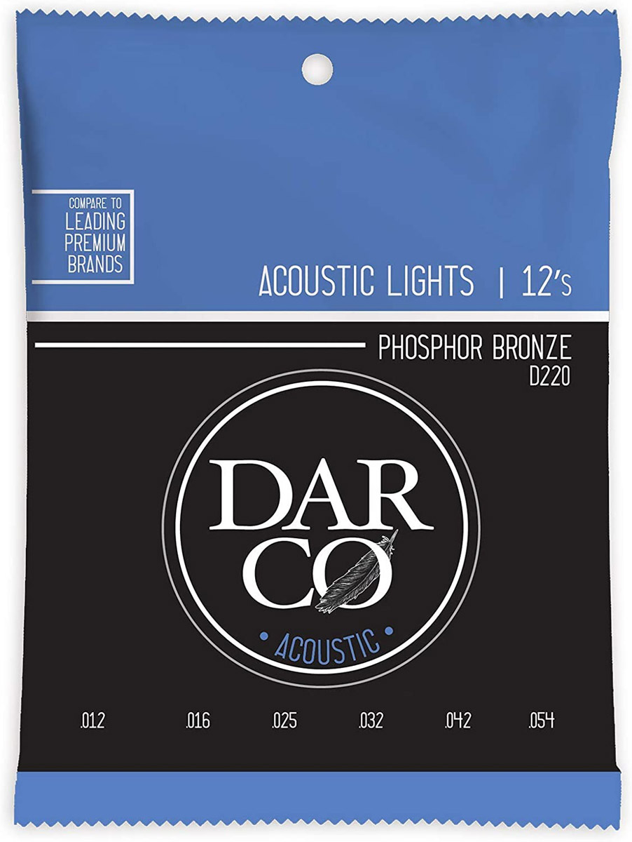 Струни для акустичної гітари 6 шт Martin D220 Darco Phosphor Bronze Light Acoustic Guitar Strings