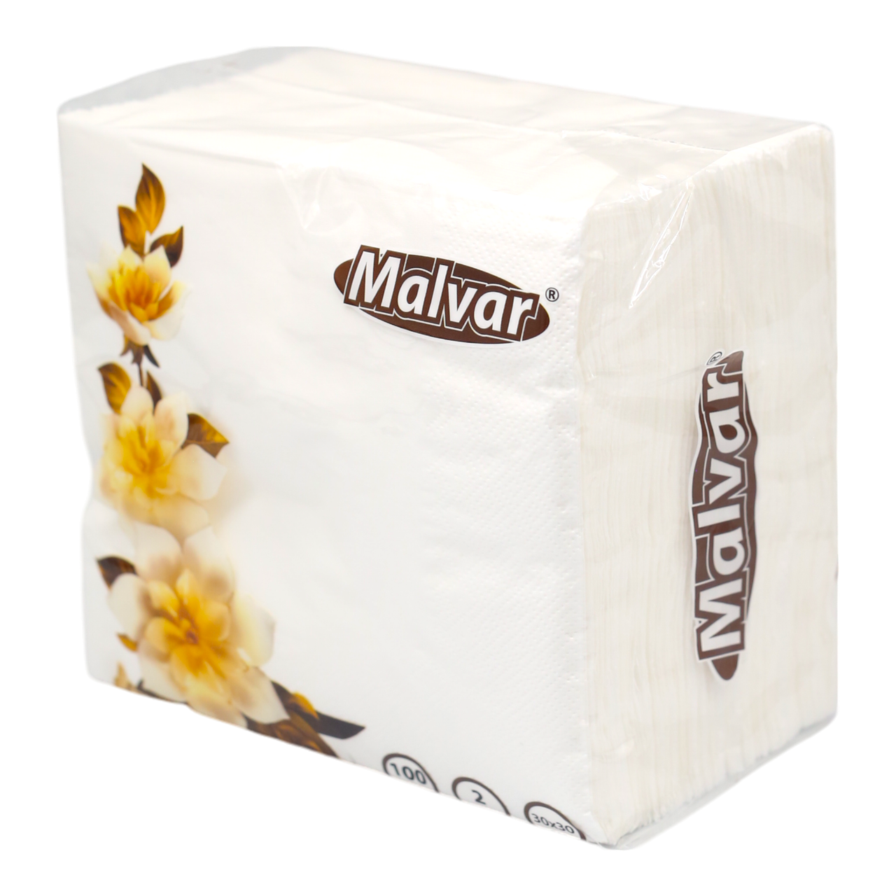 Салфетки столовые Malvar 30х30 см 2 слоя Белый 100 шт