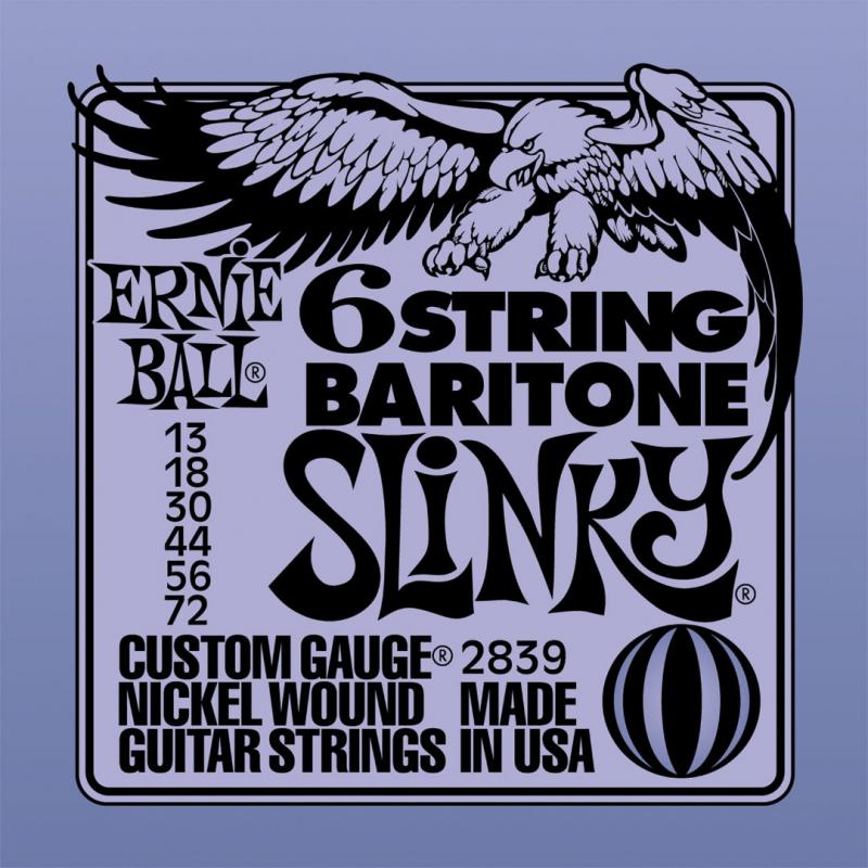 Струни для електрогітари Ernie Ball 2839 6-String Baritone Slinky Nickel Wound 13/72