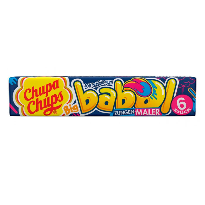 Жевательная резинка Chupa Chups Big Babol Zungen-Malen Малина красящая 27г (17165)