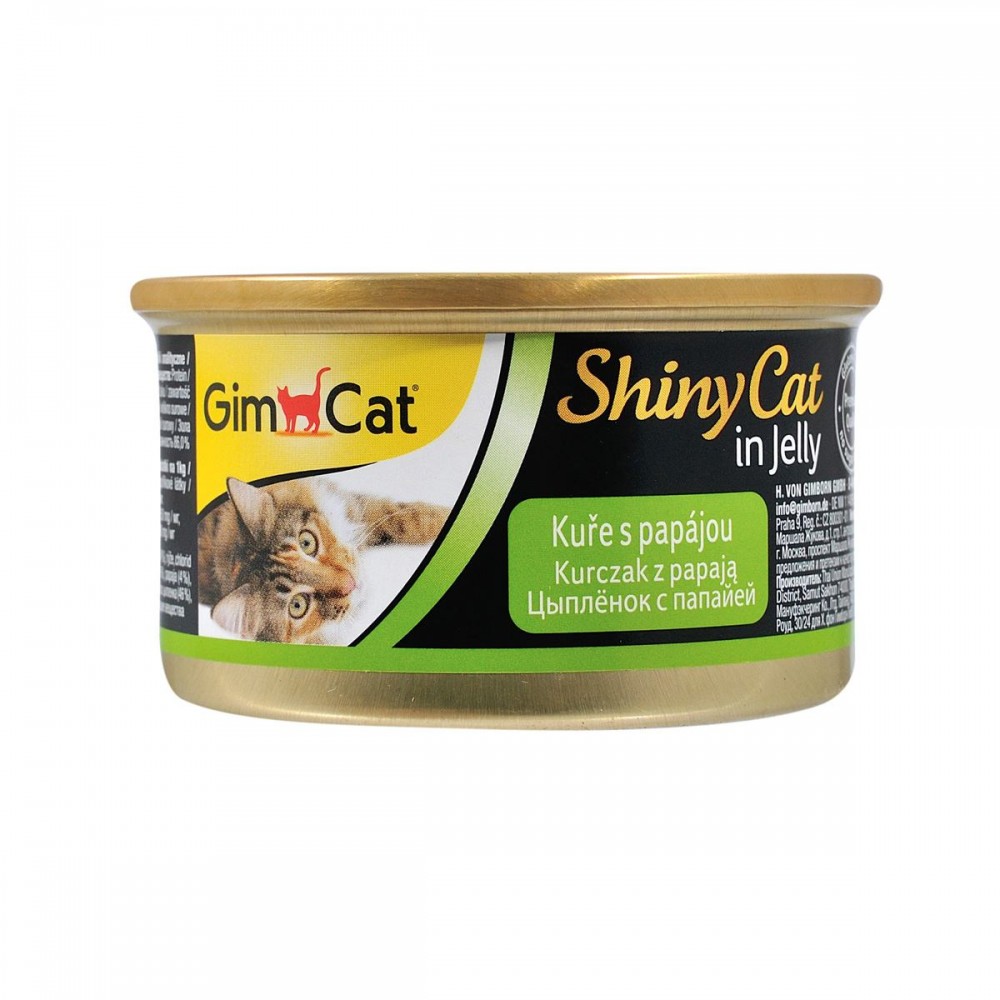 Влажный корм GimCat Shiny Cat для кошек с курицей и с папайей 70 г (G-412948/413587) (15951)