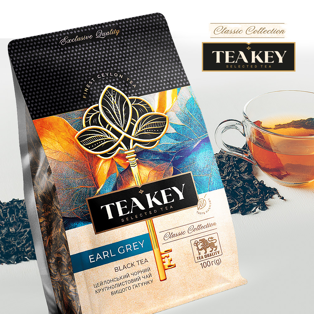 Чай черный рассыпной крупнолистовой Earl Grey TEA KEY 100 г